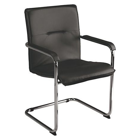 Fauteuil visiteur simili cuir Rumba - noir