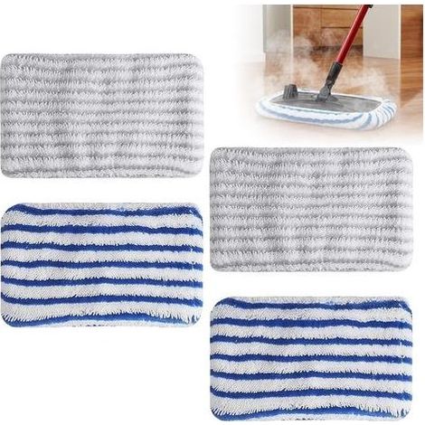4 Pieces Clean and Steam Wipes for Rowenta Clean & Steam ZR005801/ZR005804/ZR850002/RY7/RY8 Series Microfibre Cloths Reusable Mop Pads for Cleaning and Rubbing Floors (1/5)