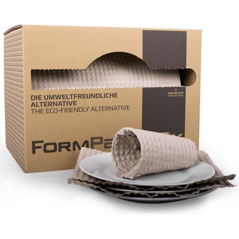 2 x FORMPack Box Noppenpapier Luftpolsterpappe Packpapier Spenderbox 55 m 125 g/m2 (1/4)