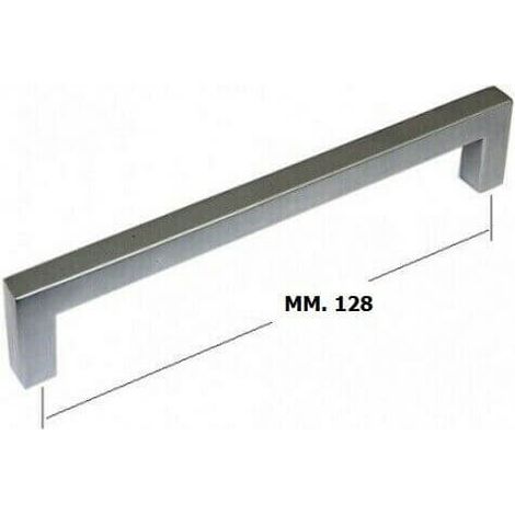MANIGLIA PER MOBILI INTERASSE 128mm ALLUMINIO