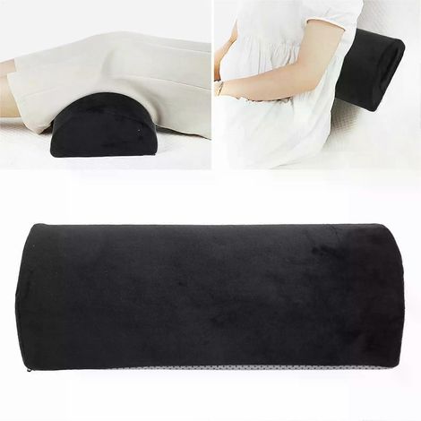 Oreiller de soutien cervical, oreiller demi-lune en mousse à mémoire de forme, coussin de soutien lombaire et élastique résistant à la déformation, pour chevilles, genoux et jambes. (1/4)