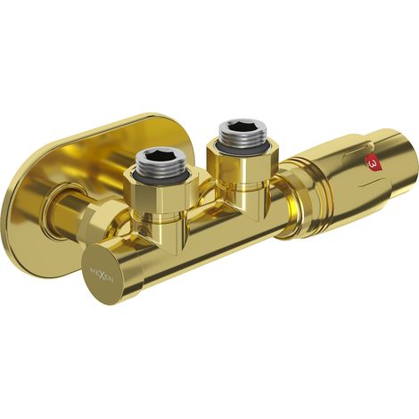 Mexen G00 Winkelthermostat-Set mit Abdeckrosette R, Duplex, DN50, Gold - W907-900-905-50 (1/3)