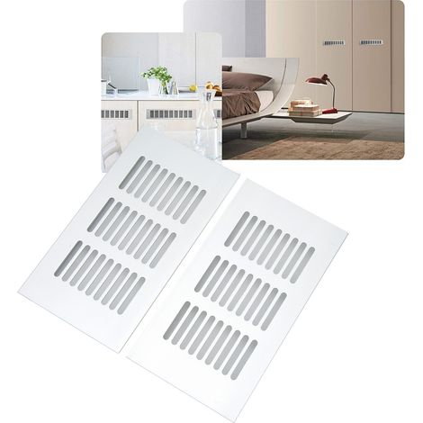 Zwei Lüftungsgitter aus Aluminiumlegierung für den Elektrokasten des Wohnmobils (silber), Lüftungsgitter für den Kleiderschrank, den Elektroschrank und den Schuhschrank (80150 mm). (1/5)