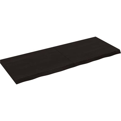 Wandregal Dunkelbraun 160x60x(2-6)cm Massivholz Eiche Behandelt