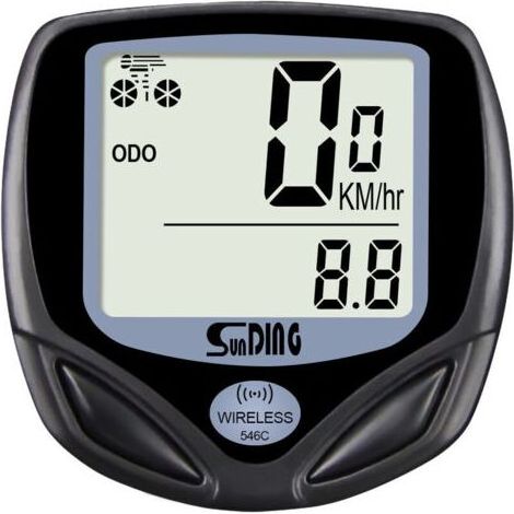 Compteur de Vélo Sans Fil, Étanche, LCD Rétroéclairé, Odomètre de Route et Chronomètre - Modèle Versailles (1/5)