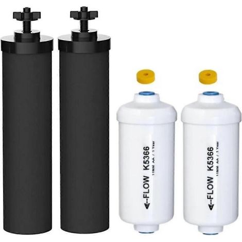 Remplacement pour filtre à eau au fluorure 2 et 2 compatible avec le système de filtration d'eau par gravité noire (1/4)