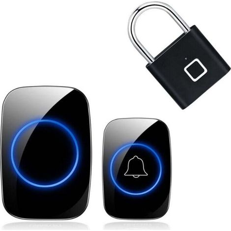 Sonnette sans fil intelligente étanche portée 300m sonnette télécommandée ultra-longue sonnette d'appel télécommandée avec cadenas intelligent (1/4)