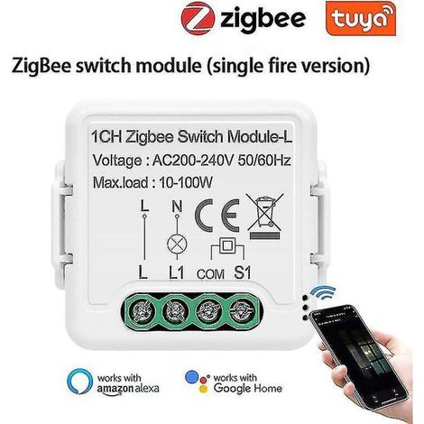 Tuya3CH Drahtloses Zigbee 3.0 Einweg-Lichtschalter-Dimmermodul (1/5)