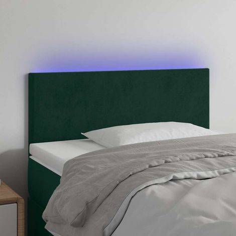 LED Kopfteil Dunkelgrün 90x5x78/88 cm Samt (1/5)