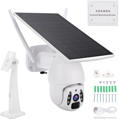 Caméra sans fil 4G 1080P, batterie solaire, détection PIR, PTZ, vision nocturne, IP66 étanche, extérieur, norme US (1/5)