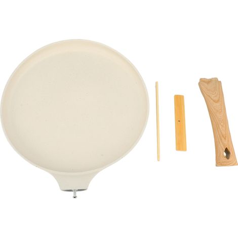 Padella piatta multifunzione antiaderente Maifan Stone da 28 cm con manico lungo e spatola, compatibile con piani cottura a gas e a induzione. (1/5)