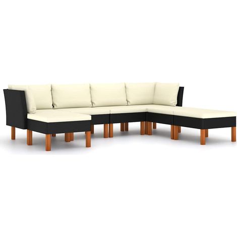 Maison Exclusive - 7-tlg. Garten-Lounge-Set mit Kissen Poly Ratta (1/5)