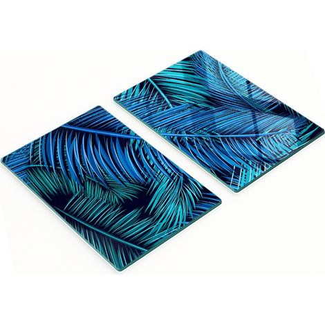 Taglieri da cucina decorativi in vetro con motivo a foglie di palma, 2x40x52 cm (1/5)