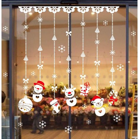 Boule à neige de Noël autocollante murale amovible en vinyle pour fenêtre ou mur (1/5)