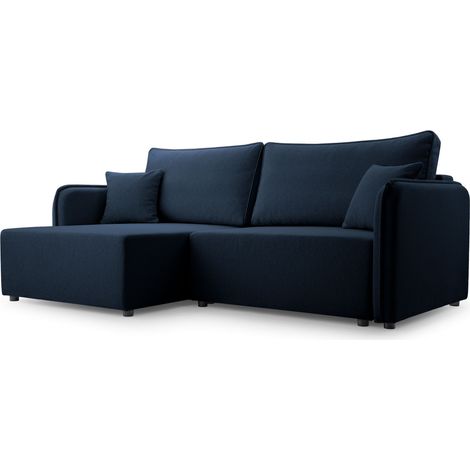 Selsey Kassian - Ecksofa mit Schlaffunktion und Bettkasten, marineblau, links (1/5)