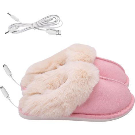 Chaussons Chauffants USB pour Femmes - Température Constante 50°C - Chaussures Électriques pour Pieds en Hiver (1/5)