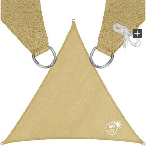 Triangular shade sail, beige - 300 x 300 x 300 cm, for garden, terrace, exterior, balcony (1/4)