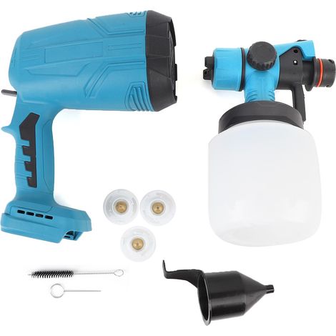 Pulvérisateur de peinture sans fil, pistolet électrique alimenté par batterie de 200W, avec récipient de 800ML et 4 buses