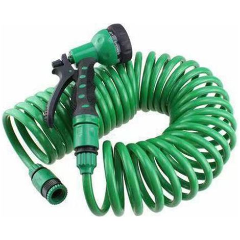 Spiral-Gartenschlauch, Spiral-Gartenschlauch, flexibler Wasserschlauch, spiralförmiger Bootsschlauch, Gartenschlauch für Wohnmobil-Waschwasser mit Düse (1/5)