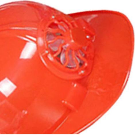 Safety helmet with fan, front cooling, solar-powered, breathable sun protection for construction sites, summer and outdoor use, red (1/5)