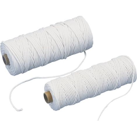 Mèche ronde pour bougies - No. 14 - 100m - Blanc - Mixte - Extérieur