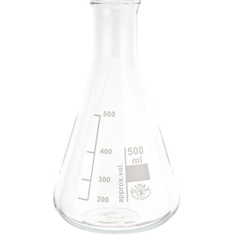 Erlenmeyerkolben aus Glas, konisch, 500 ml, Bor 3.3, schmaler Hals, simax