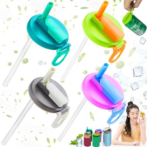 Bouchon Canette,4 Pièces Soda Can Lids, Silicone Straws Soda Can Covers, Couvercles De Canettes De Soda Avec Paille Pour Boissons (1/5)