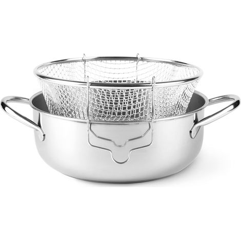 Excelsa Friggì Pentola per Friggere, aluminio, Madera, vidrio, Argento