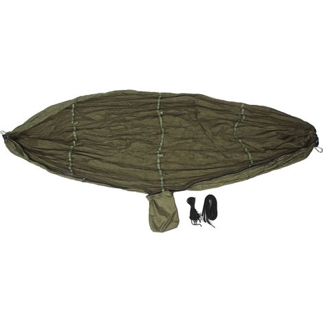 Hamac Camping 260x140cm Vert Militaire Anti-Moustiques Portable Résistant (1/4)
