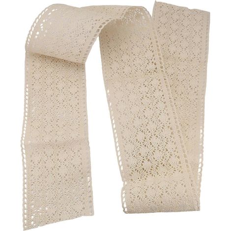 Chemin de table en macramé pour mariage, style bohème beige crème (15 x 200 cm), style vintage crochet rustique, mariage (1/5)