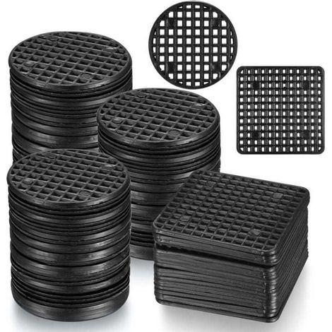 120 Pièces Pad Grille de Pot de Fleur, Maille Pad Tapis Trou de Pot de Fleurs de Drainage Respirante pour Plantes Jardin, Outillage de Jardin Bonsai - Carré et Rond