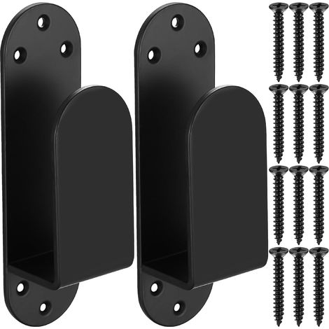 Support de barricade, 2 x 4 U support d'angle pour 2 x 4 bois, support de verrouillage de porte de sécurité d'angle en métal pour renforcer la serrure de porte de garage avec vis (1/5)