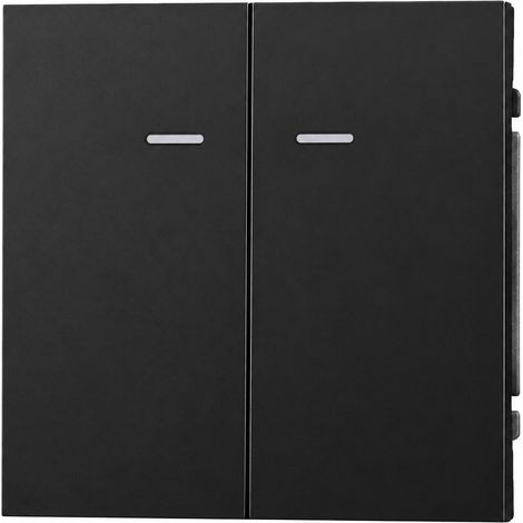 Interrupteur mural 2 boutons va-et-vient avec voyant LED Z série noir PC ignifuge 4000W 13 × 9 × 10 cm – Livraison gratuite