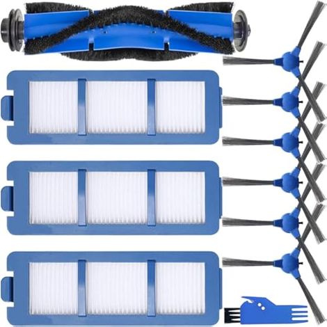 Kit d'accessoires 10 pièces pour Eufy G40, G40 Hybrid, G40+, G40 Hybrid+ Robot Aspirateur Remplacement pour Brosse Principale Brosse Latérale Filtre Rouleau Brosse de Bord Pièces Détachées (1/5)