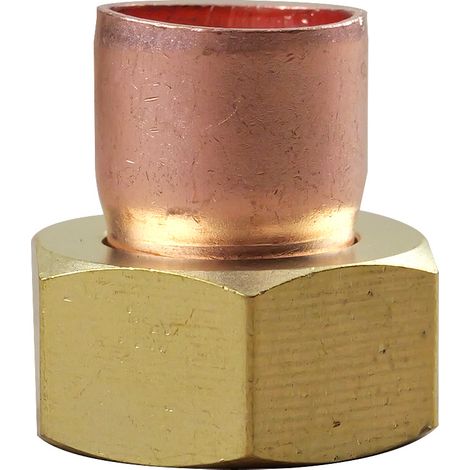 Douille droite écrou prisonnier 359 GCL Femelle 1/2"(15/21) - Tube Cuivre Ø14 (1/3)