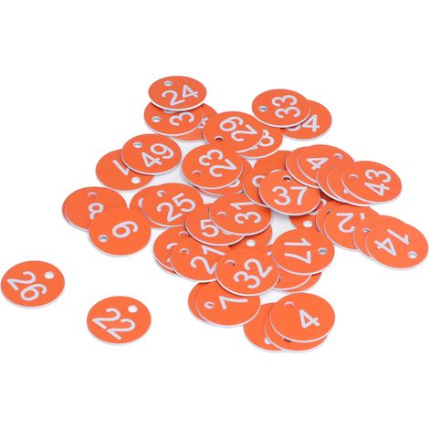 Étiquettes rondes numérotées pour apiculture, 50 pièces, design abeille, numéros 1-50, orange, matériel d'élevage apicole.