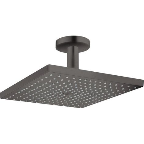 tête de douche 300 Air 1jetavec raccordement plafond 100 mm noir chromé brossé