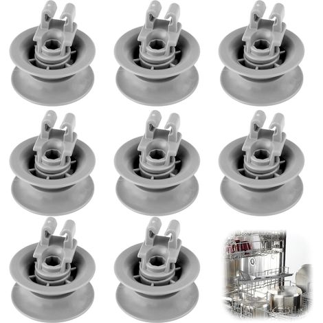 Set di 8 rotelle per cestello superiore della lavastoviglie, compatibili con Bosch. (1/5)