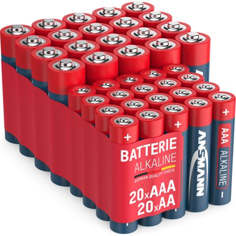 ANSMANN Batterie Set Alkaline 20x AA Mignon LR6 + 20x AAA Micro LR03 Großpack (1/5)