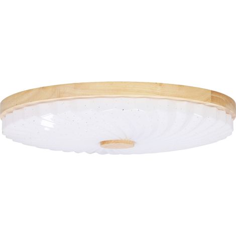 Plafonnier rond vintage blanc bois LED 24W Candellux (1/3)