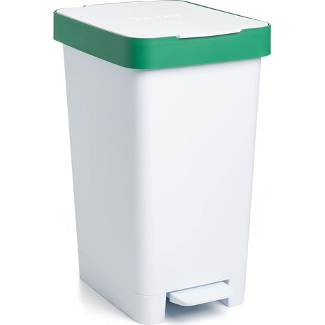TATAY Pattumiera Smart, 25L di Capacita, Pedale Retrattile, Polipropilene, senza BPA, Sacco della Spazzatura da 30 litri, Verde Riciclaggio, Misure 26 x 36 x 47cm (1/3)