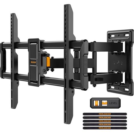Support Mural TV Orientable pour écrans 42-86 Pouces Jusqu'à 60 kg, Bras Television Mural Mouvement pour écrans Plats/Courbés, Inclinaison sans Outil, Max. VESA 600 x 400mm (1/5)