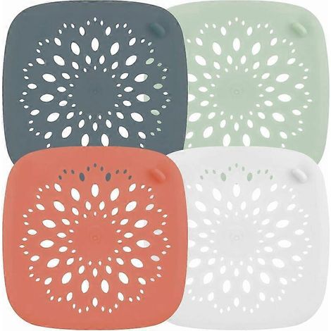 Lot de 4 filtres pour évier, filtre à cheveux en silicone, grilles de bonde de douche, protection de bonde, bonde en silicone (1/3)