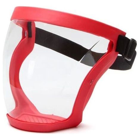 Masque facial ultra-protecteur – Masque intégral, transparent et durable, visière transparente, masque antibuée HD réutilisable – Unisexe pour adulte (rouge) (1/5)