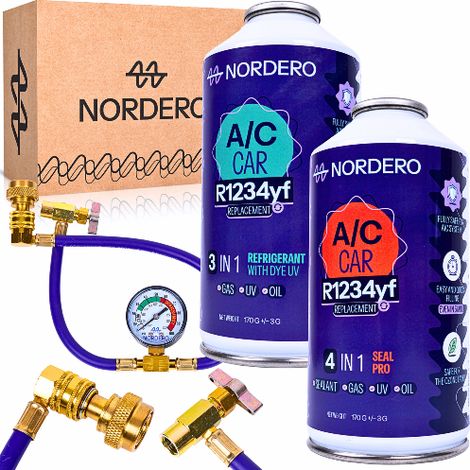 Kit di ricarica per climatizzatore AUT R1234yf GAS + sigillante Nordero (1/5)