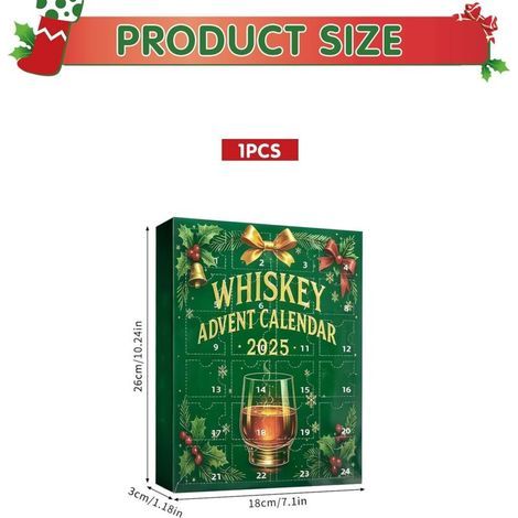 Calendrier de L'avent Whisky 2025,Calendrier de l'Avent 3D 2025 Whisky 24 Jours,Compte à Rebours de 24 Jours Sans Répétition,pour Homme,Papa,Femme,Amateur de Vin（B) (1/5)