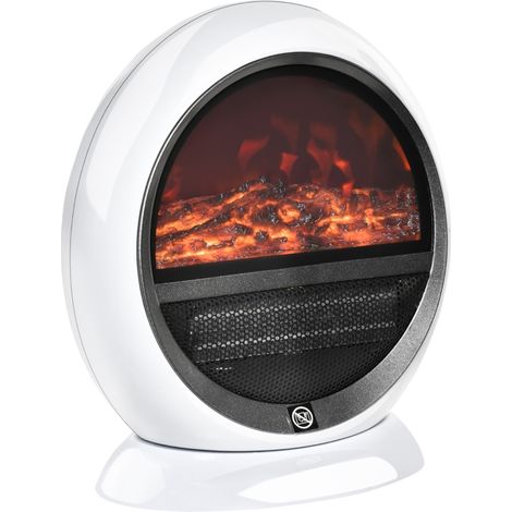 Caminetto electrique de table, 1500w, protection anti-basculement, blanc rouge, 30.5x18x35cm (1/5)