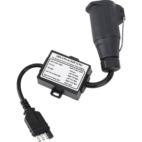 Convertisseur de remorque fonction de charge prise 4 broches prise 13 pour camping-car, caravane, bateau (1/5)