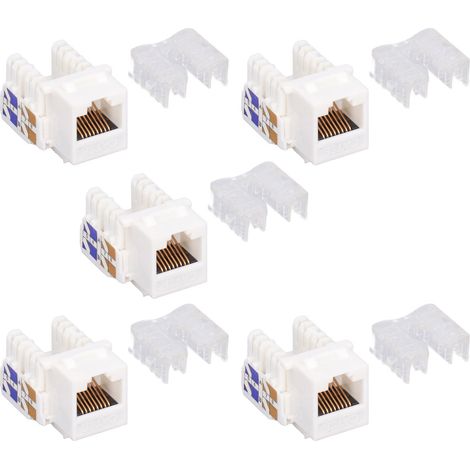 TF1015A Module de blindage réseau RJ45 CAT5 Type A avec capuchons, 5 pièces pour connexion terminal Ethernet et ISDN (1/5)