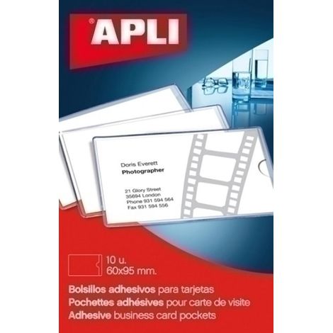 FUNDA ADHESIVA APLI  60x95 TARJ. P/10